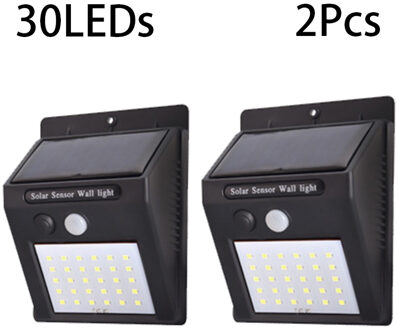 Pir Motion Sensor 20/100LED Zonlicht Controle 1/3 Zijdig Zonne-energie Straat Licht Yard Path Huis Tuin Solar Lamp wandlamp 2stk 30LED