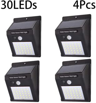 Pir Motion Sensor 20/100LED Zonlicht Controle 1/3 Zijdig Zonne-energie Straat Licht Yard Path Huis Tuin Solar Lamp wandlamp 4stk 30LED