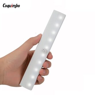 Pir Motion Sensor Led Nachtlampje Inductie Nachtlampje 10 Led Spaarlamp Hal Kast Gangpad Wc Nood Lamp Door 4 * Aaa