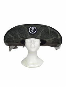 Piraat hoed Danny Zilver - Grijs