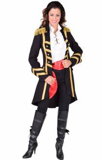 Piraat Kapitein Kostuum Vrouw Rood - Zalm, Zwart
