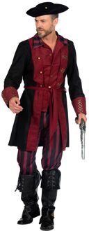 Piraat Kostuum Heren Burgundy Premium Multikleur - Print