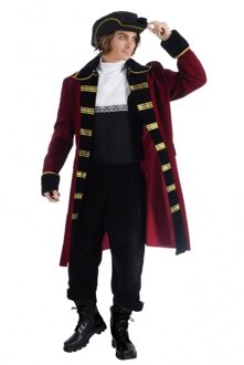 Piraat Kostuum Heren Captain Taylor Rood - Zalm