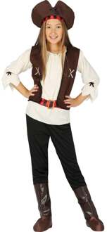 Piraat Pakje Meisje Zwart, Wit - Transparant, Bruin - Kastanje