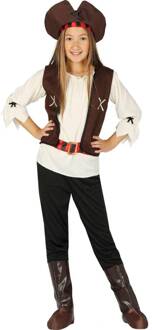 Piraat Pakje Meisje Zwart, Wit - Transparant, Bruin - Kastanje