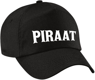 Piraat verkleed pet zwart voor kinderen - piraten baseball cap - carnaval verkleedaccessoire voor kostuum