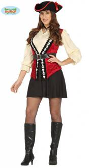 Piraat & Viking Kostuum | Doodshoofd Pirate | Vrouw | Maat 42-44 | Carnaval kostuum | Verkleedkleding