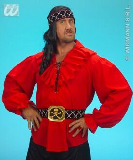 Piraat & Viking Kostuum | Piratenshirt Rood Man | XL | Carnaval kostuum | Verkleedkleding