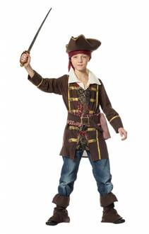 Piraat & Viking Kostuum | Woeste Zeeschuimer Piraat Bruin | Jongen | Maat 140 | Carnaval kostuum | Verkleedkleding