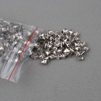 Piramide 6Mm Vierkante Metalen Spikes En Stud Klinknagels Punk Voor Bag Schoenen Armband 200 Stuks Veel