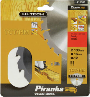 Piranha Cirkelzaagblad TCT/HM, 130x16mm 12 tanden X15300