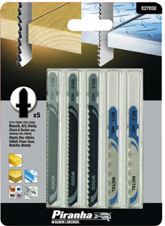 Piranha Decoupeerzaagblad Set combi hout / metaal,  T-Aansluiting X27030