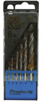 Piranha HI-TECH Bullet metaalboren cassette, 6 stuks 2 - 8mm X56003