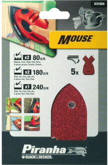 Piranha Schuurpapier Mouse K80, K180, K240 (5x)