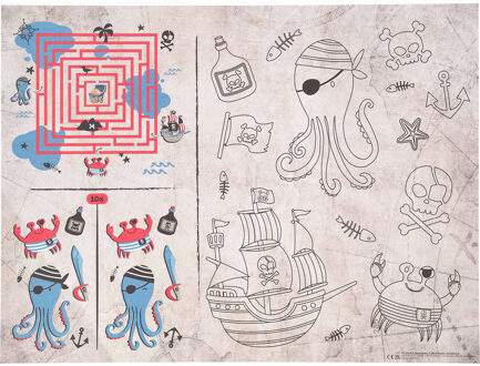 Pirate Party Activiteiten Placemat (6st) Multikleur - Print