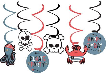 Pirate Party Hangdecoratie Swirls (6st) Multikleur - Print