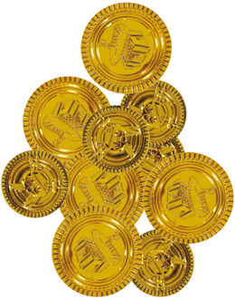 Piraten munten/geld van kunststof - 100x oude munten - gouden dukaten - Verkleed speelgoed