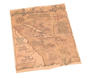 Piraten schatkaart - 22 x 30 cm - verkleedaccessoires piraat