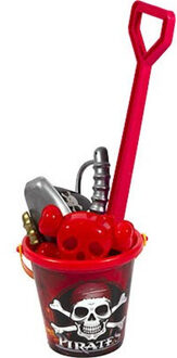 Piraten strandemmer/zandbak speelset - rood - voor kinderen