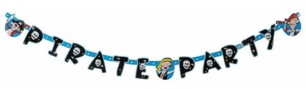 Piraten thema Kinderfeestje - feestslinger - papier - 144 x 11 cm - letterslinger - Feestslingers Multikleur