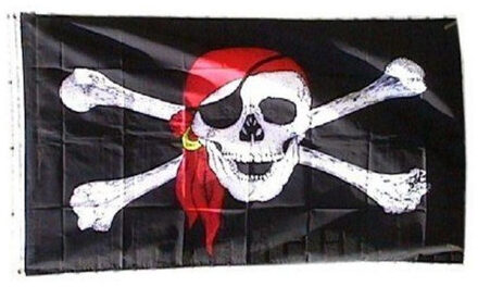 Piraten thema vlag Bones 90 x 150 cm - Feestartikelen/versiering Multi