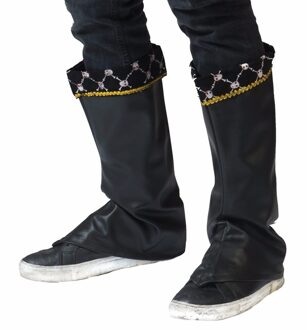 Piraten verkleed laars/schoen hoezen - zwart - volwassenen - Carnaval