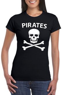 Piraten verkleed shirt zwart dames XL
