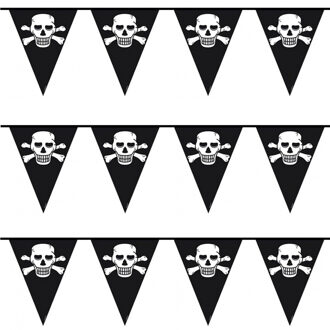 Piraten versiering vlaggenlijn - Vlaggenlijnen Zwart