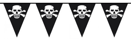 Piraten vlaggenlijn zwart 10 meter - Vlaggenlijnen