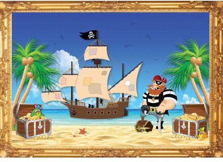 Piraten wandversiering poster roodbaard