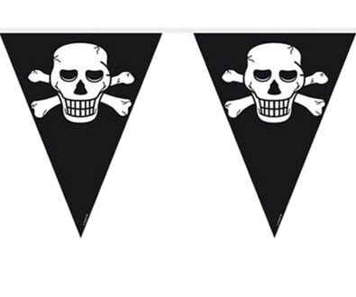 Piratenfeest vlaggenlijnen Zwart