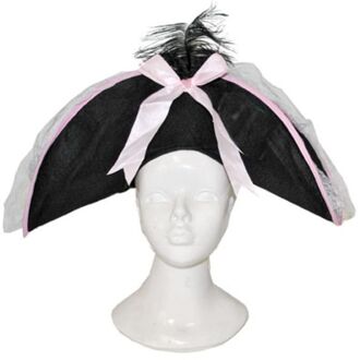 Piratenhoed zwart/roze