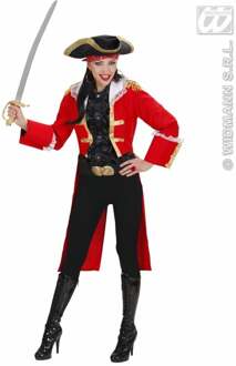 Piratenkapitein vrouw rood Rood - Zalm