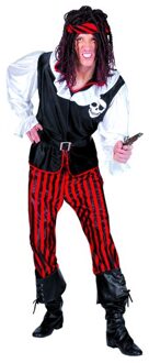 Piratenpak man 4-delig Rood - Zalm, Zwart