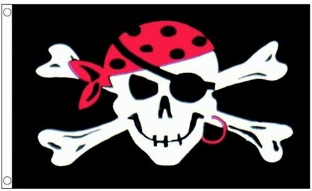 Piratenvlag One Eyed Jack - 150 x 90 cm - piraten vlaggen - polyester - versiering - thema party Multi
