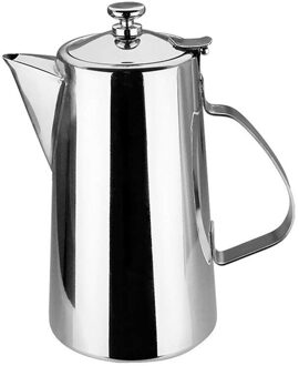 Pitcher Roestvrij Staal Water Karaf Met Deksel Voor Koffie Melk Drank-Korte Uitloop, 2L