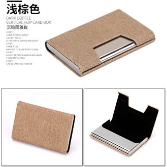 Pitebo Luxe Pu Lederen Visitekaarthouder Met Magnetische Gesp Dunne Pocket Kaarthouder Rvs Credit Card Id Card bruin