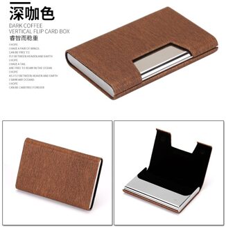 Pitebo Luxe Pu Lederen Visitekaarthouder Met Magnetische Gesp Dunne Pocket Kaarthouder Rvs Credit Card Id Card koffie