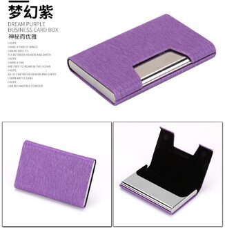 Pitebo Luxe Pu Lederen Visitekaarthouder Met Magnetische Gesp Dunne Pocket Kaarthouder Rvs Credit Card Id Card paars