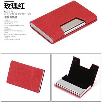 Pitebo Luxe Pu Lederen Visitekaarthouder Met Magnetische Gesp Dunne Pocket Kaarthouder Rvs Credit Card Id Card rood