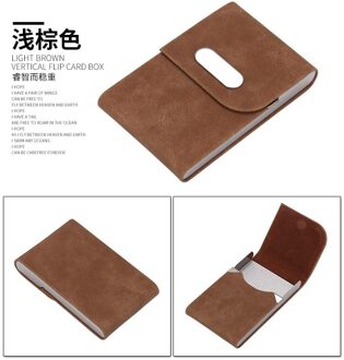 Pitebo Modieuze Creditcard Zak Mannen En Vrouwen Travel Card Portemonnee Leer Rvs Business Identiteitskaart Tas Mooie Goede bruin