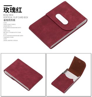 Pitebo Modieuze Creditcard Zak Mannen En Vrouwen Travel Card Portemonnee Leer Rvs Business Identiteitskaart Tas Mooie Goede rood