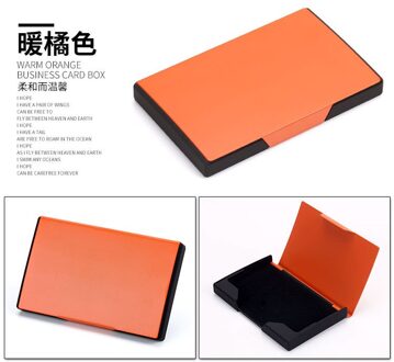 Pitebo Zakelijke Mode Mannen En Vrouwen Visitekaartje Doos, High-End, Ultra-Dunne, zakformaat Card Box, Gemak oranje