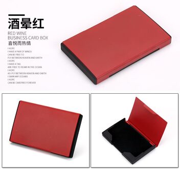 Pitebo Zakelijke Mode Mannen En Vrouwen Visitekaartje Doos, High-End, Ultra-Dunne, zakformaat Card Box, Gemak rood