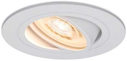 Pittsburg LED inbouwspot - 6W 570lm - GU10 LED Module - Extra plat - 2700K warm wit - Dimbaar - Rond - Kantelbaar - IP20 voor binnen - Wit