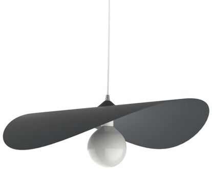 Piuma Hanglamp, 1x E27, Metaal, Grijs Antraciet, D.60cm