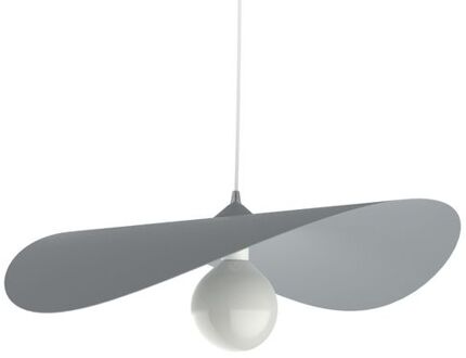 Piuma Hanglamp, 1x E27, Metaal, Grijs, D.60cm