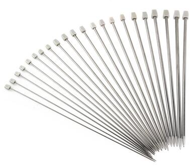 Pixnor 11 Pairs Van 36Cm Lange 2.0Mm Tot 8.0Mm Roestvrijstalen Rechte Single Breinaalden Haak haken (Zilver)