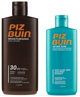 Piz Buin Zonnebrandcrème Piz Buin Moisturising Sun Lotion SPF 30 & After Sun Soothing & Cooling Moisturising Lotion 400 ml & 200 ml