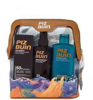 Piz Buin Zonnebrandcrème Piz Buin Travel Bag - Face Cream SPF50, Tan Oil Spray SPF30, Aftersun Lotion 50 ml + 150 ml + 200 ml